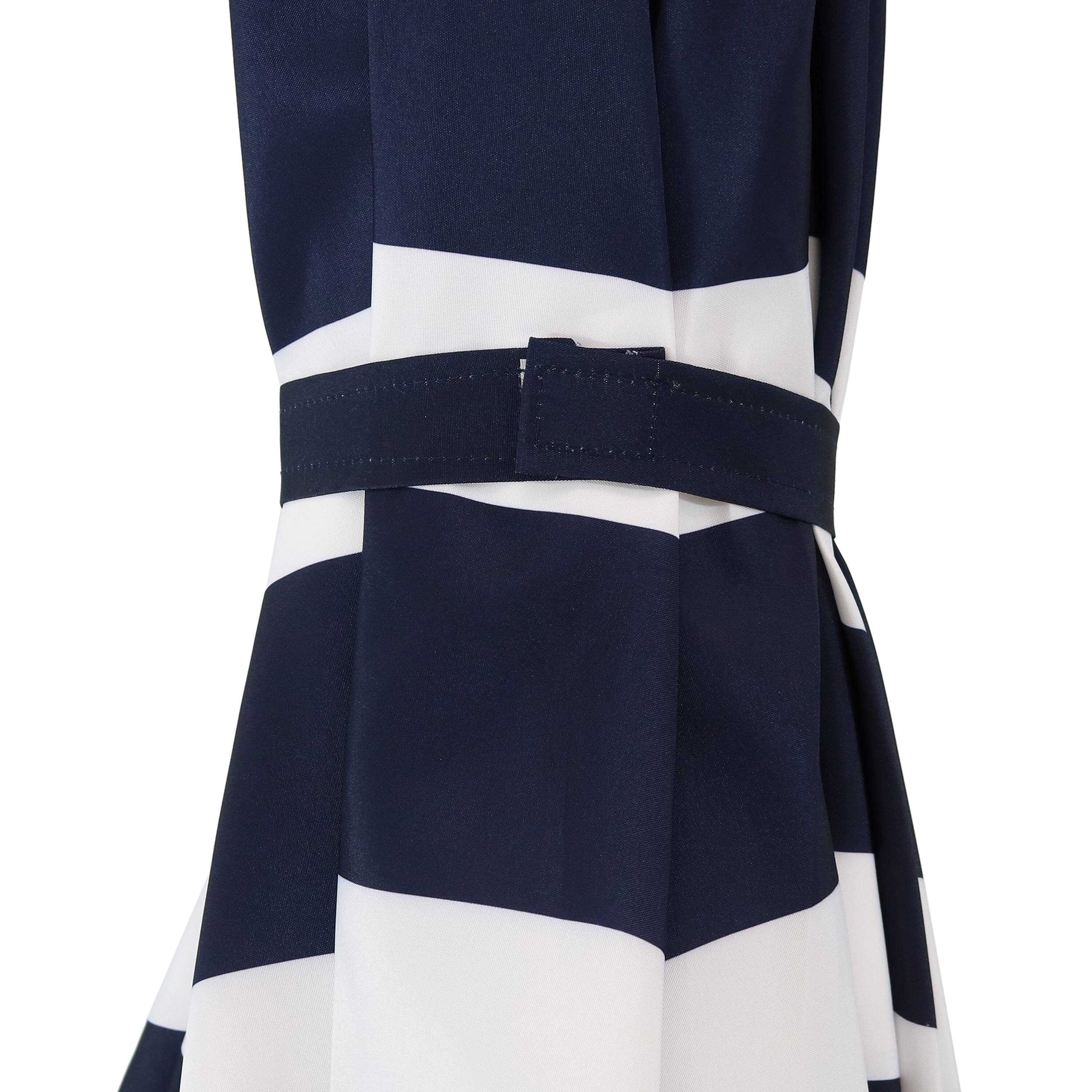 Alt View 7. Sunnydaze - 9 ft Aluminum Patio Umbrella with Tilt and Crank - Navy Blue Stripe.