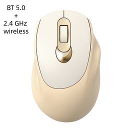 SKRAN - Dual-Mode Wireless Mouse (Bluetooth 5.0/2.4G) , Type-C Charging, Silent Ergonomic Design for Office/Home - Wireless - Brown