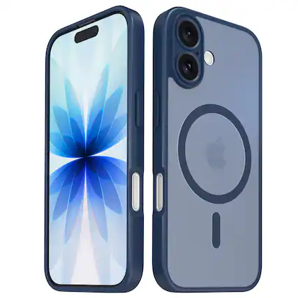 Front. Vena - For Apple iPhone 17 Case Magsafe, Magnetic Shockproof Translucent Back Slim Protective Phone Case, Translucent Blue - Blue.