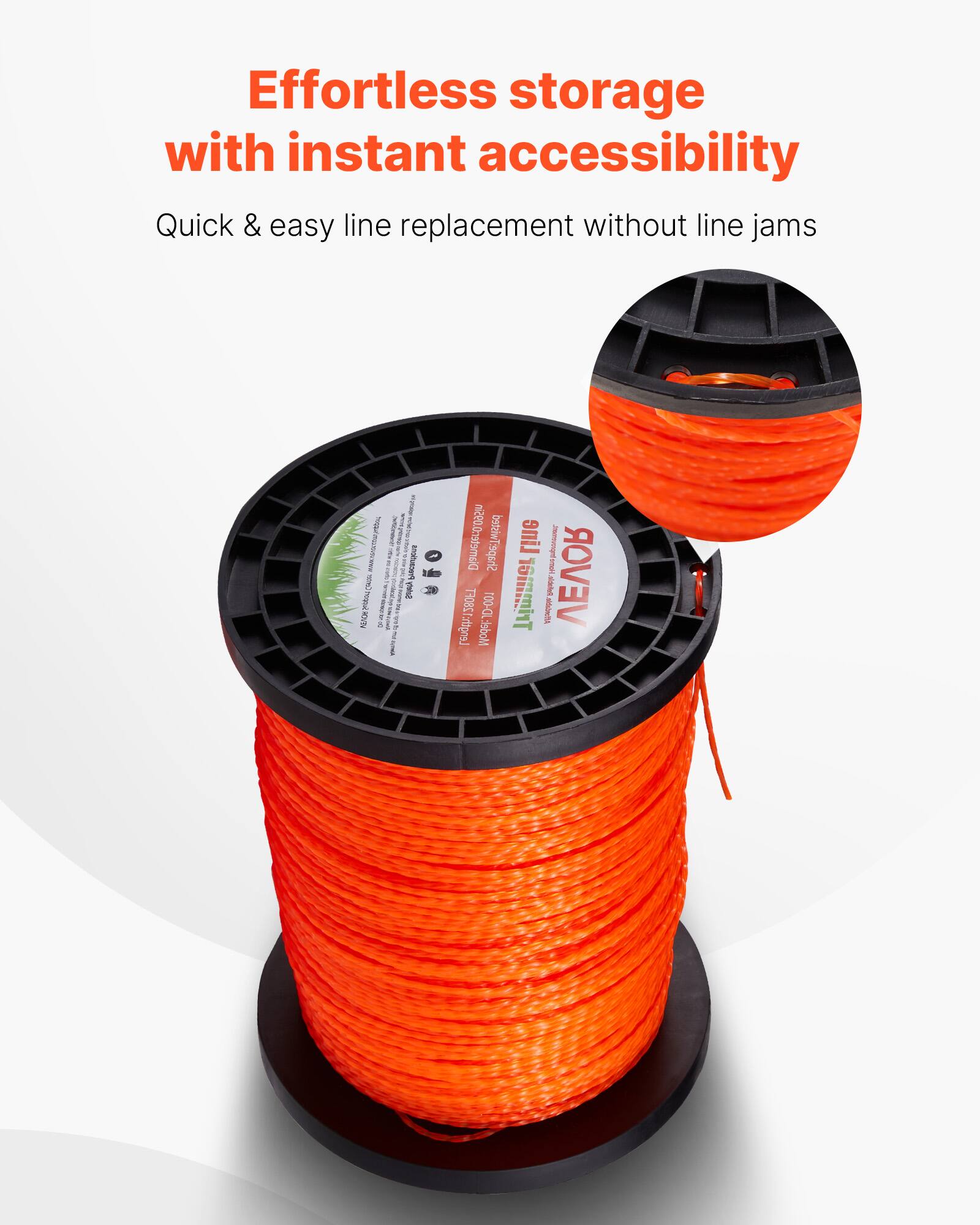 Effortless storage with instant accessibility  
Quick & easy line replacement without line jams  

Shape: Twisted  
Length: 1280FT  
Weight: 100-Lb