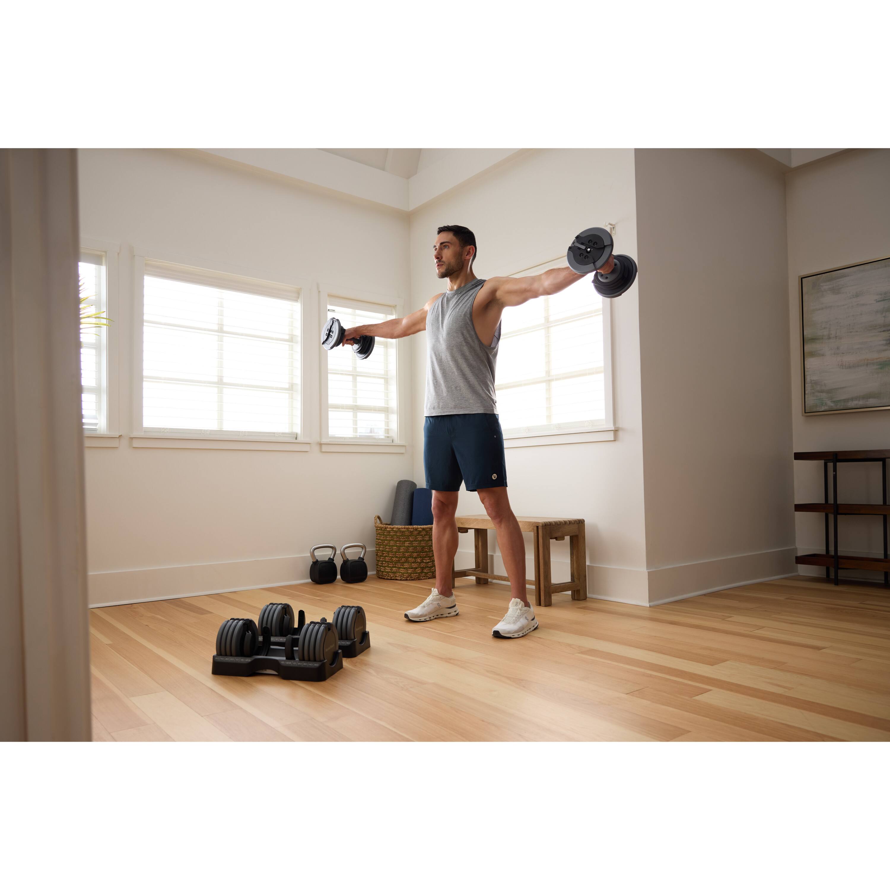 Alt View 6. NordicTrack - Single NordicTrack 55 lb. Select-A-Weight Dumbbell - Black.