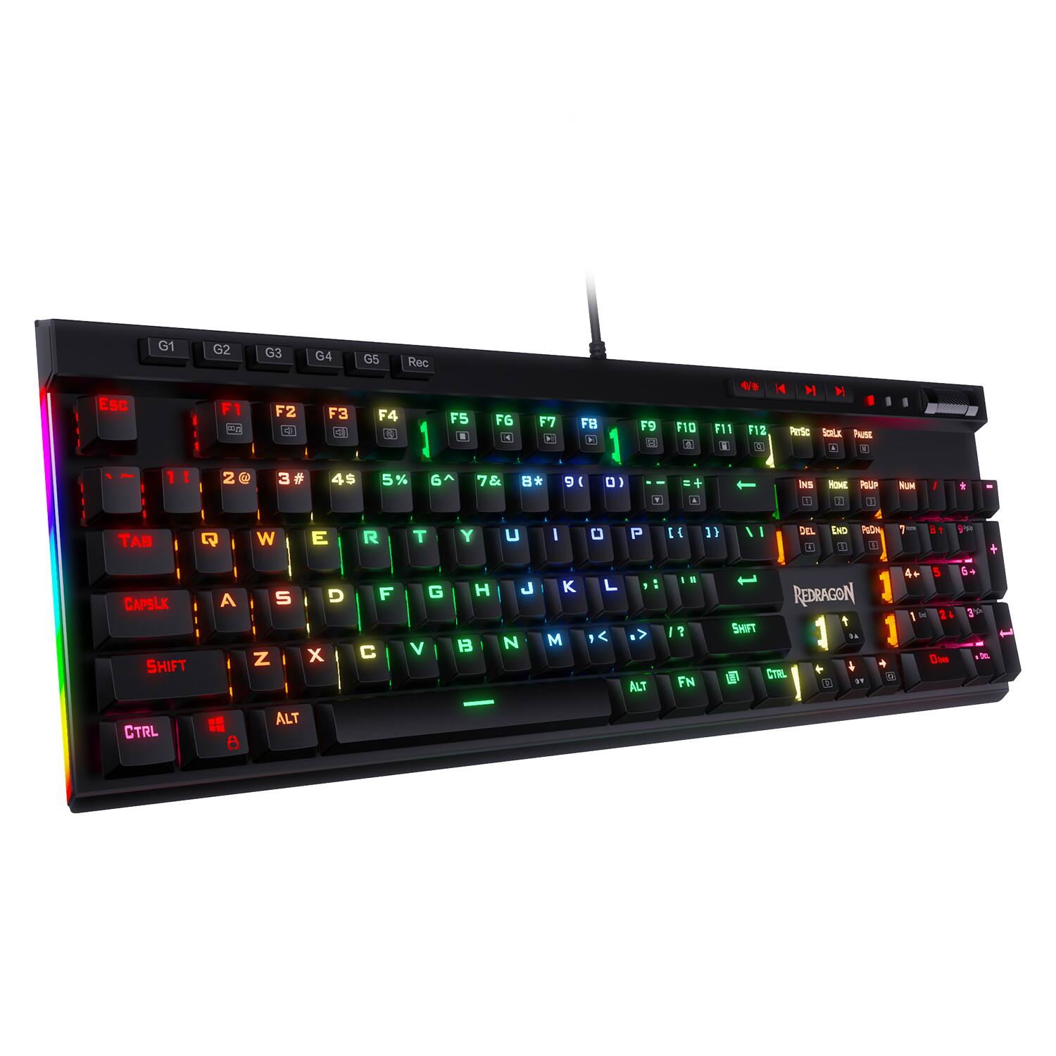 G1
G2
G3
G4
G5
Rec
ESC
F1
F2
F3
F4
F5
F6
F7
F8
F9
F10
F11
F12
1
2
3
4
5
6
7
8
9
0
-
=
Backspace
Tab
Q
W
E
R
T
Y
U
I
O
P
Caps Lock
A
S
D
F
G
H
J
K
L
Shift
Z
X
C
V
B
N
M
Shift
Ctrl
Alt
Space
Alt
Fn
Ctrl