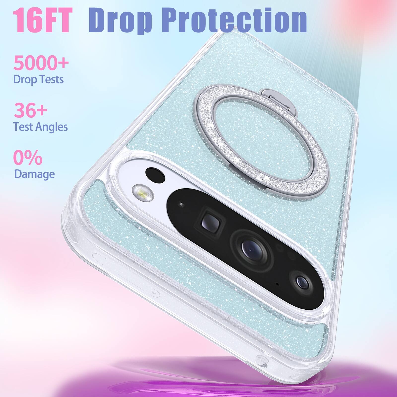 16FT Drop Protection  
5000+ Drop Tests  
36+ Test Angles  
0% Damage