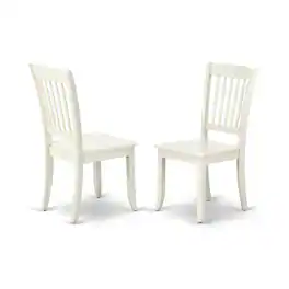 East West Furniture - Dining Room Set Linen White - Brown