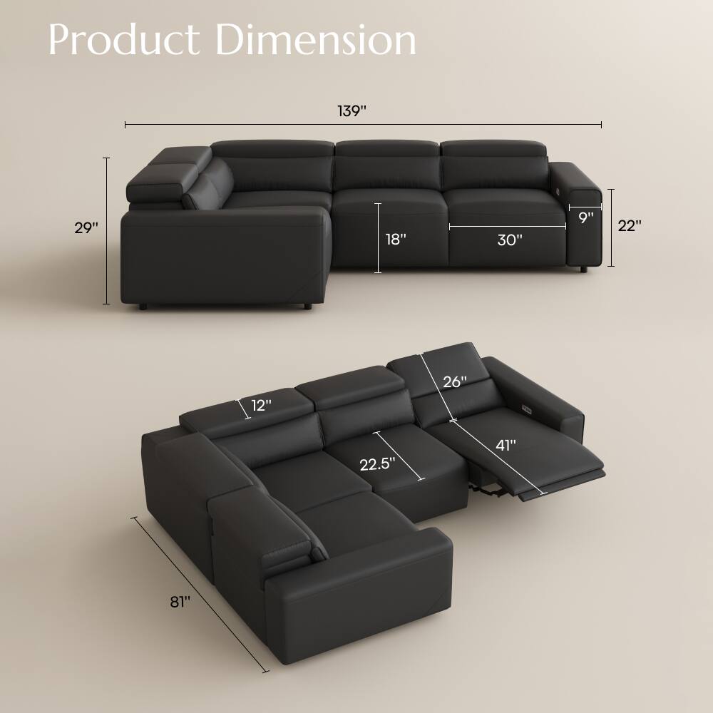 Product Dimension

139"
29"
18"
30"
9"
22"
12"
26"
22.5"
41"
81"