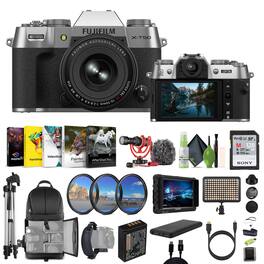 Fujifilm - X-T50 Mirrorless Camera XF16-50mm + Rode Microphone + HD Monitor + More - Silver