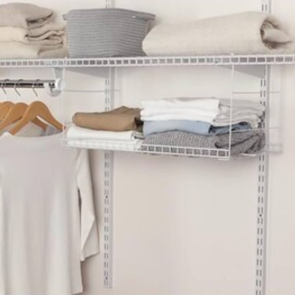 Alt View 7. RubberMaid - Rubbermaid 24 In Universal Closet Steel Wire Added Storage Hanging Shelf, White - White.