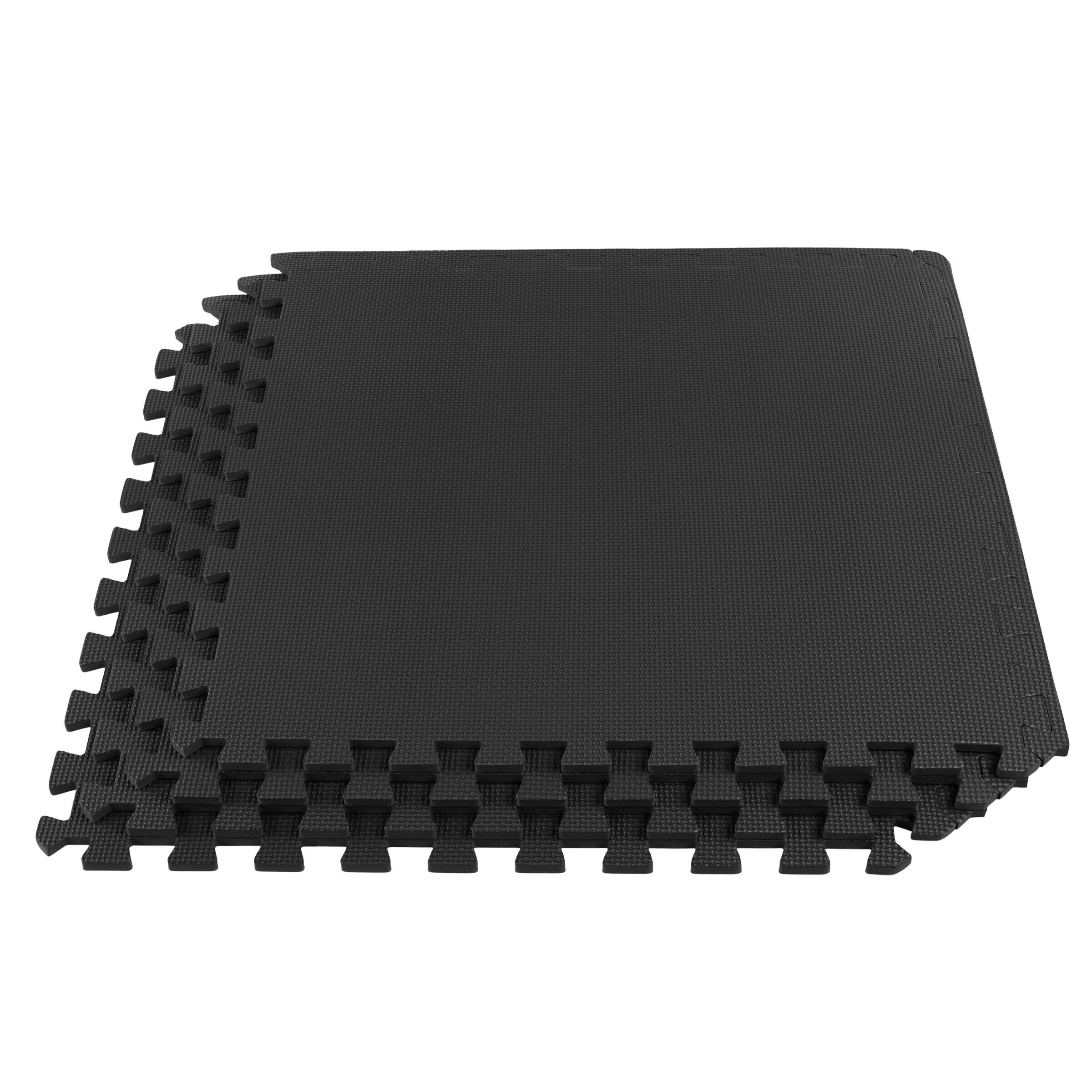 Front. Stalwart - 24-Inch EVA Foam Tiles 4-Pack - Black.