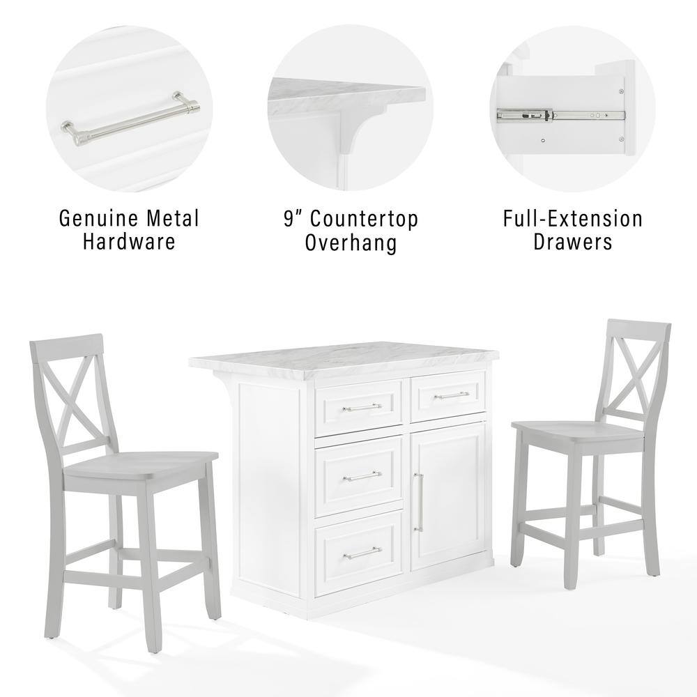 Genuine Metal Hardware  
9" Countertop Overhang  
Full-Extension Drawers