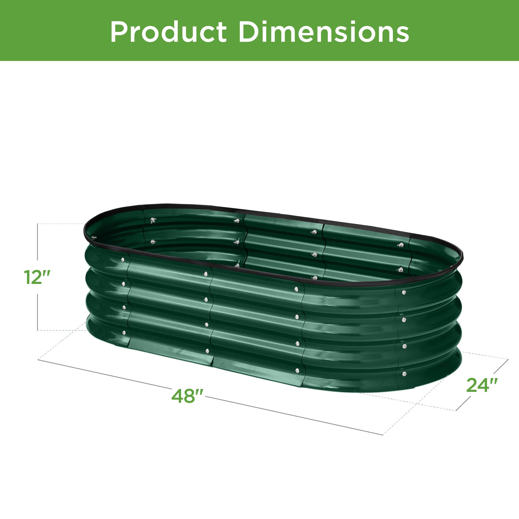 Best Choice Products 4x2x1ft Outdoor Raised Metal Oval Garden Bed