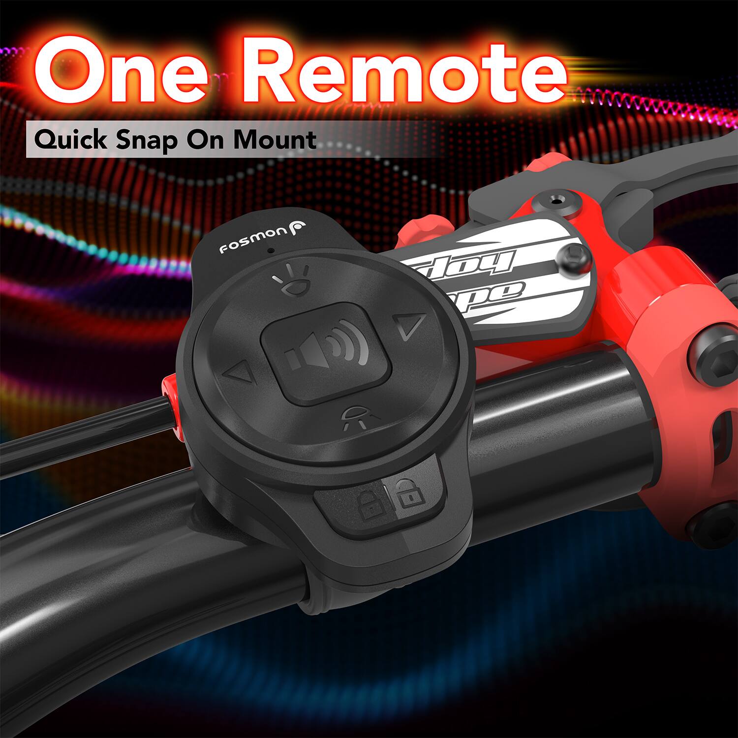 One Remote  
Quick Snap On Mount  
Fosmon