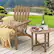 Back. Costway - 18" Patio Round Adirondack Side Table Weather Resistant HDPE Garden - Brown.