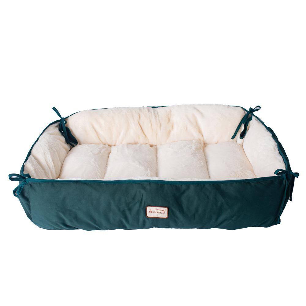 Alt View 5. Armarkat - Extra Large Green and Ivory Pet Bed And Mat - Green.