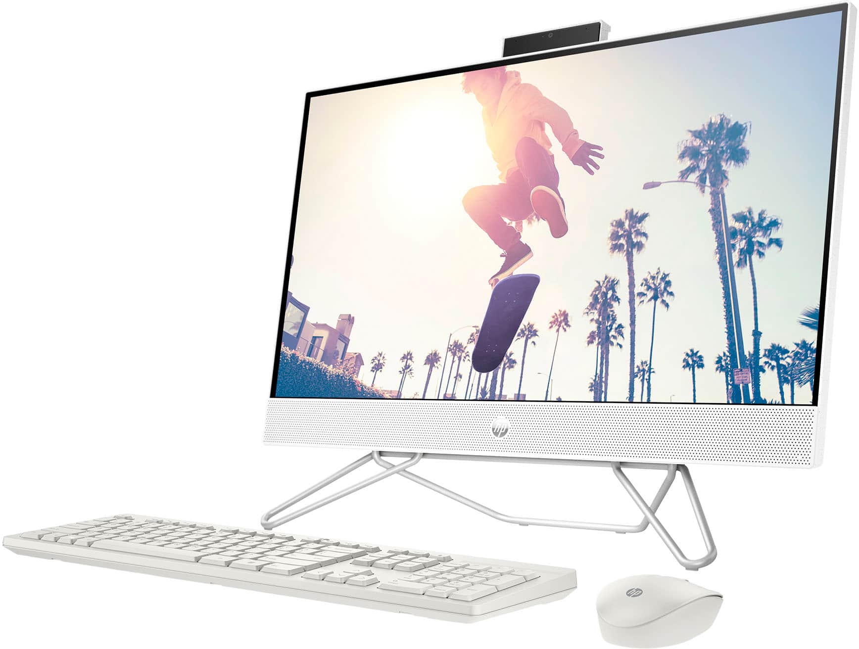 Alt View 4. HP - 23.8" Full HD Touch-Screen All-in-One - Intel Core i5 - 8GB Memory - 512GB SSD - Starry White.