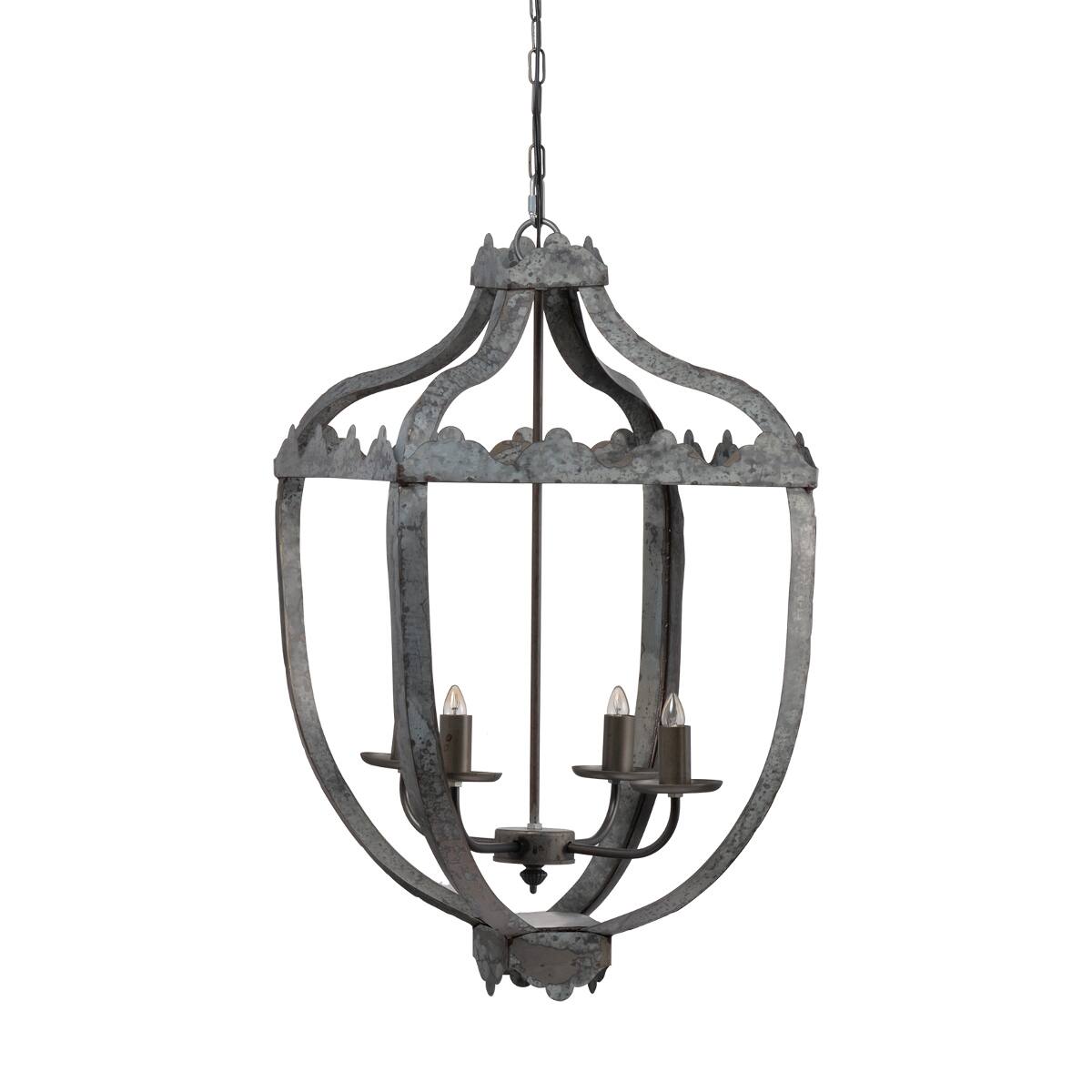 Angle. Loheer - Loheer 4-Light Metal Chandelier, Rustic Vintage Iron Fixture with Adjustable Chain.