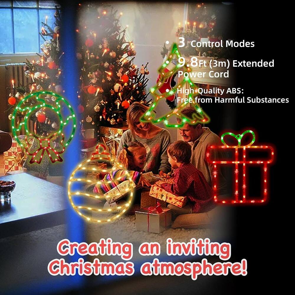 3 Control Modes  
9.8Ft (3m) Extended Power Cord  
High-Quality ABS: Free from Harmful Substances  

Creating an inviting Christmas atmosphere!
