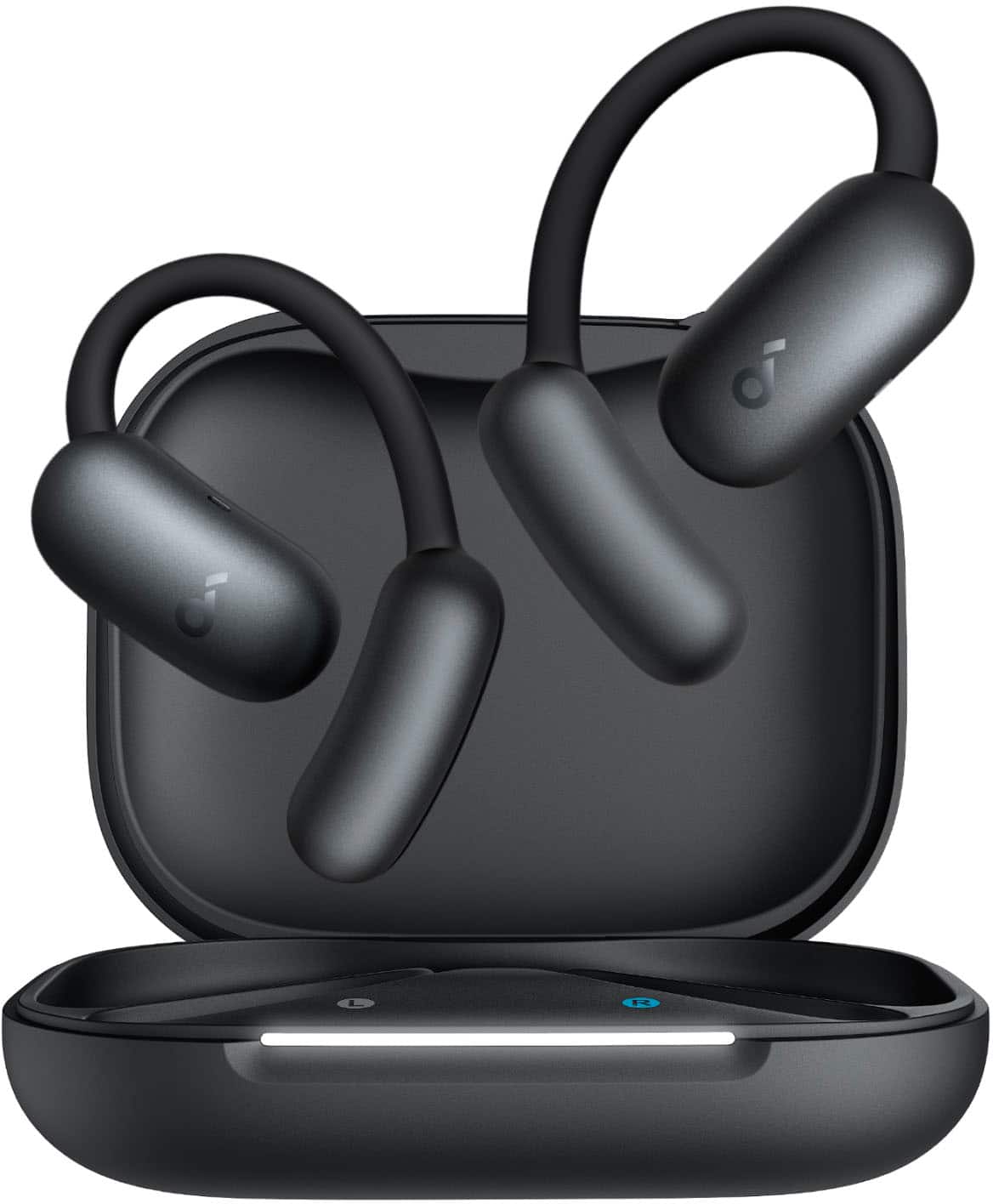 Alt View 13. Soundcore - by Anker AeroFit 2 Open-Ear Headphones with Adjustable Ear Hooks - Black.