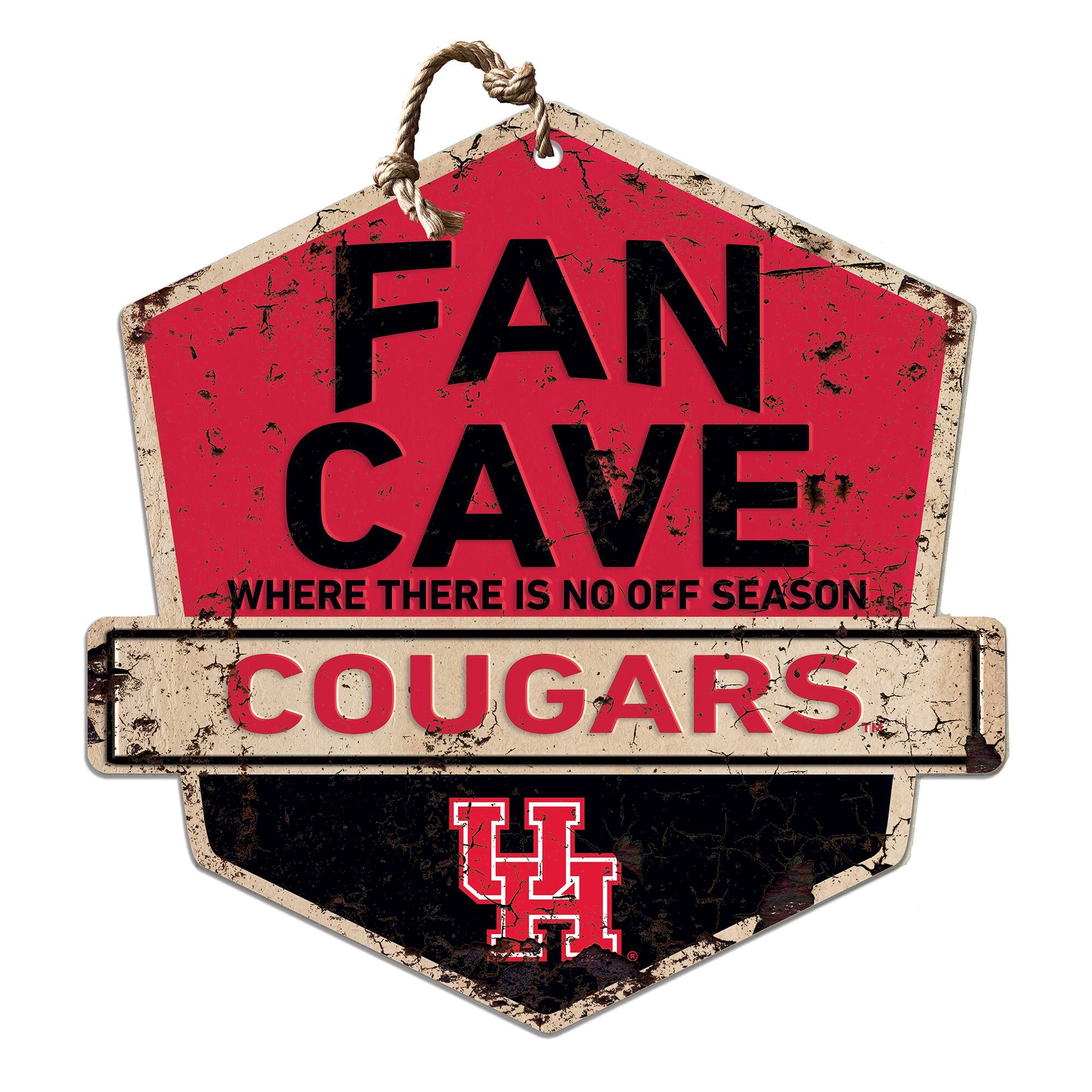 Houston Cougars 20'' x 20'' Fan Cave Badge Sign
