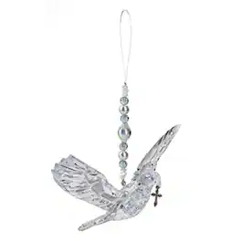 Ganz - Crystal Expressions Hanging Dove with Cross Acrylic Tree Ornament - Clear