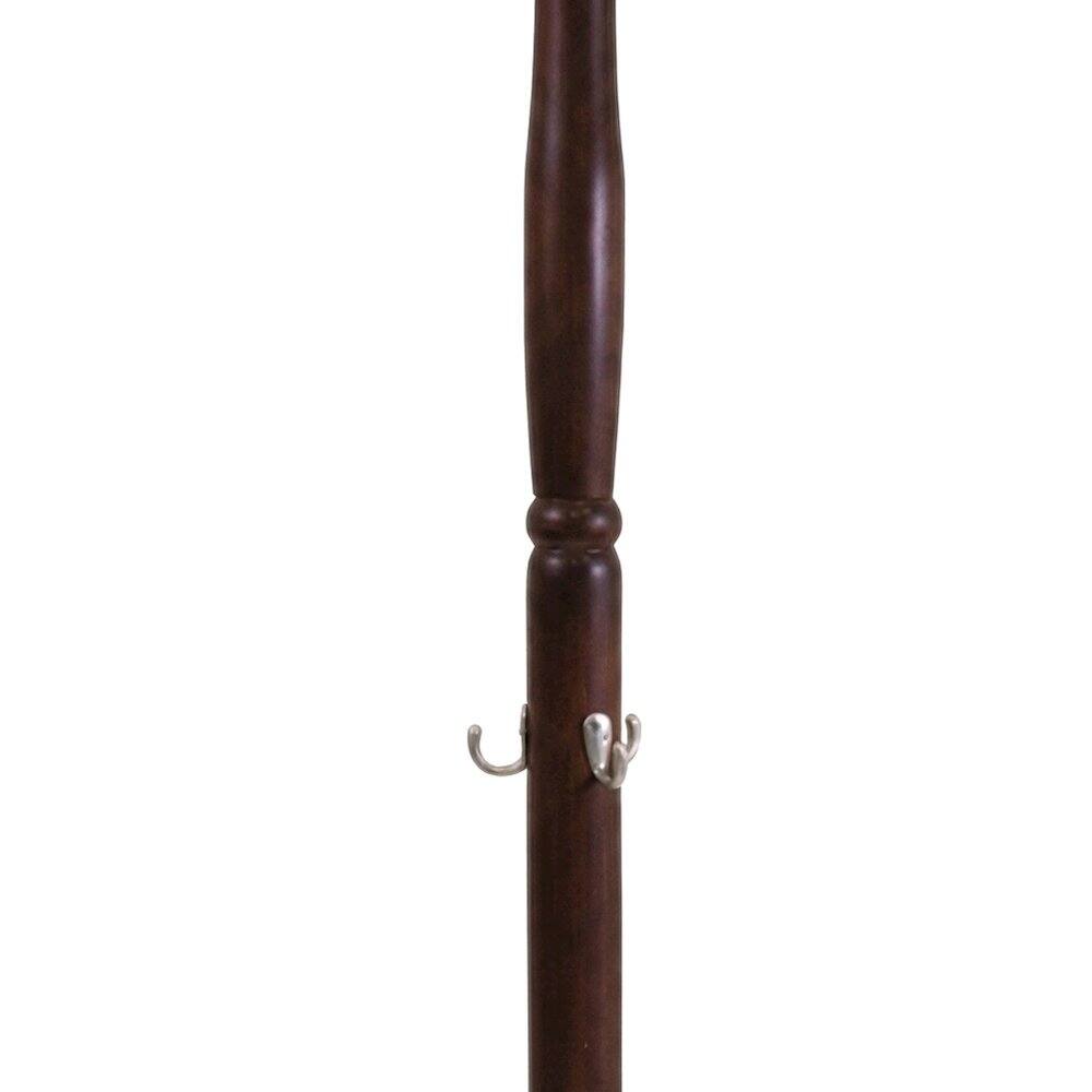 Front. FurniFact - Solid Wood Freestanding Coat Tree Hat Stand Purse and Bag Hanger - Cappuccino.