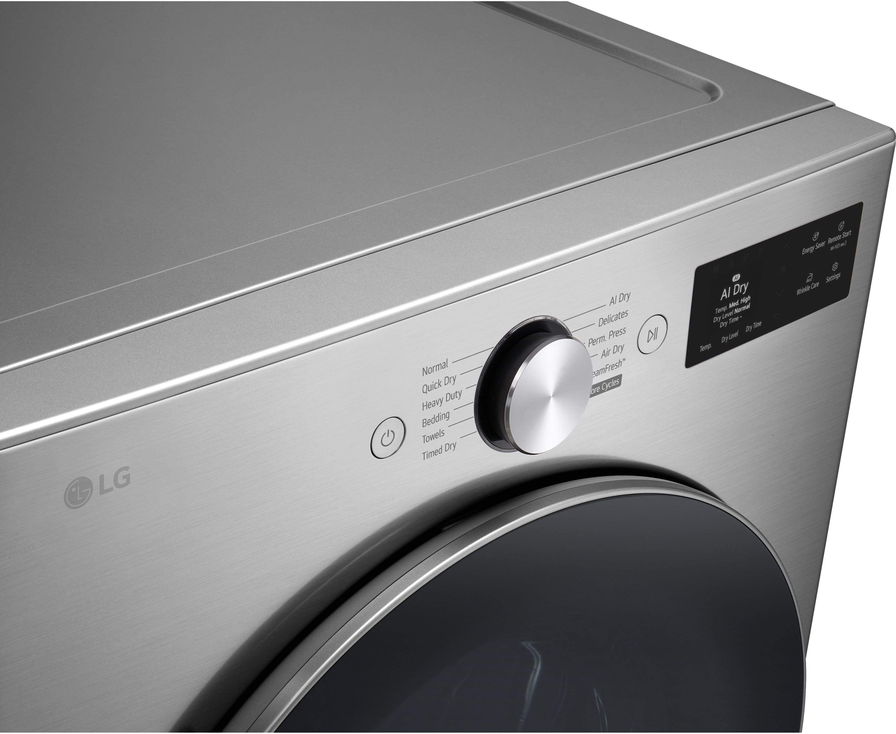 - Normal
- Quick Dry
- Heavy Duty
- Bedding Towels
- Timed Dry
- Al Dry
- Delicates
- Perm. Press
- Air Dry
- Camfresh
- Al Dry
- Normal
- Quick Dry
- Heavy Duty
- Bedding Towels
- Timed Dry
- Al Dry
- Delicates
- Perm. Press
- Air Dry
- Camfresh
- Energy Saver
- Steam Cycle
- Wrinkle Care
- Sanitize
- More Cycles
- LG