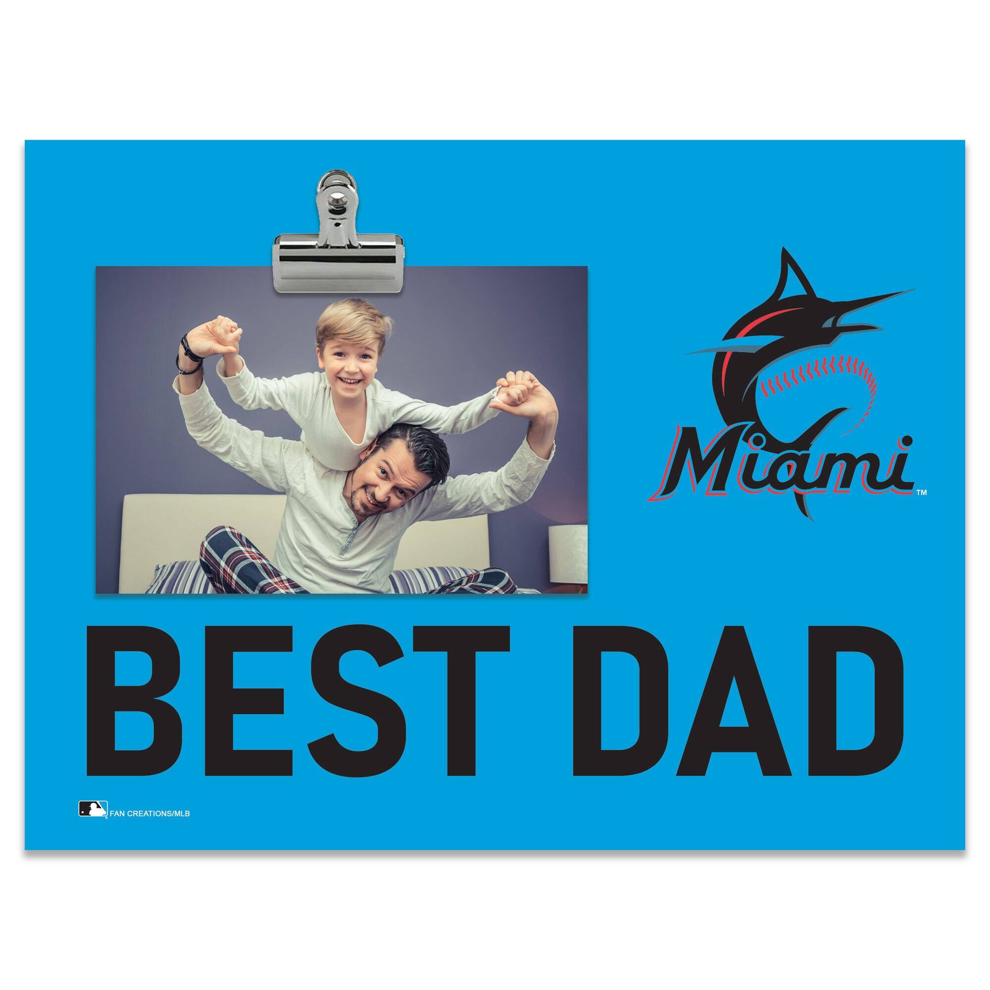 Fan Creations - Miami Marlins 8" x 10.5" Briteline Best Dad Clip Frame - Multicolor