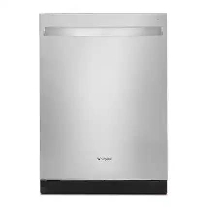 Front. Whirlpool - 24 inch Quiet Dishwasher with 3rd Rack - Fingerprint Resistant Stainless Steel.