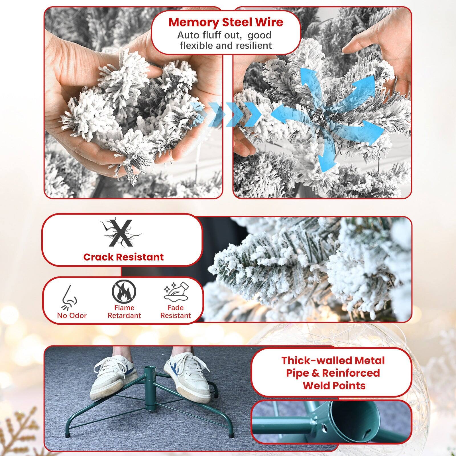 Memory Steel Wire  
Auto fluff out, good flexible and resilient  

Crack Resistant  

No Odor  
Flame Retardant  
Fade Resistant  

Thick-walled Metal Pipe & Reinforced Weld Points