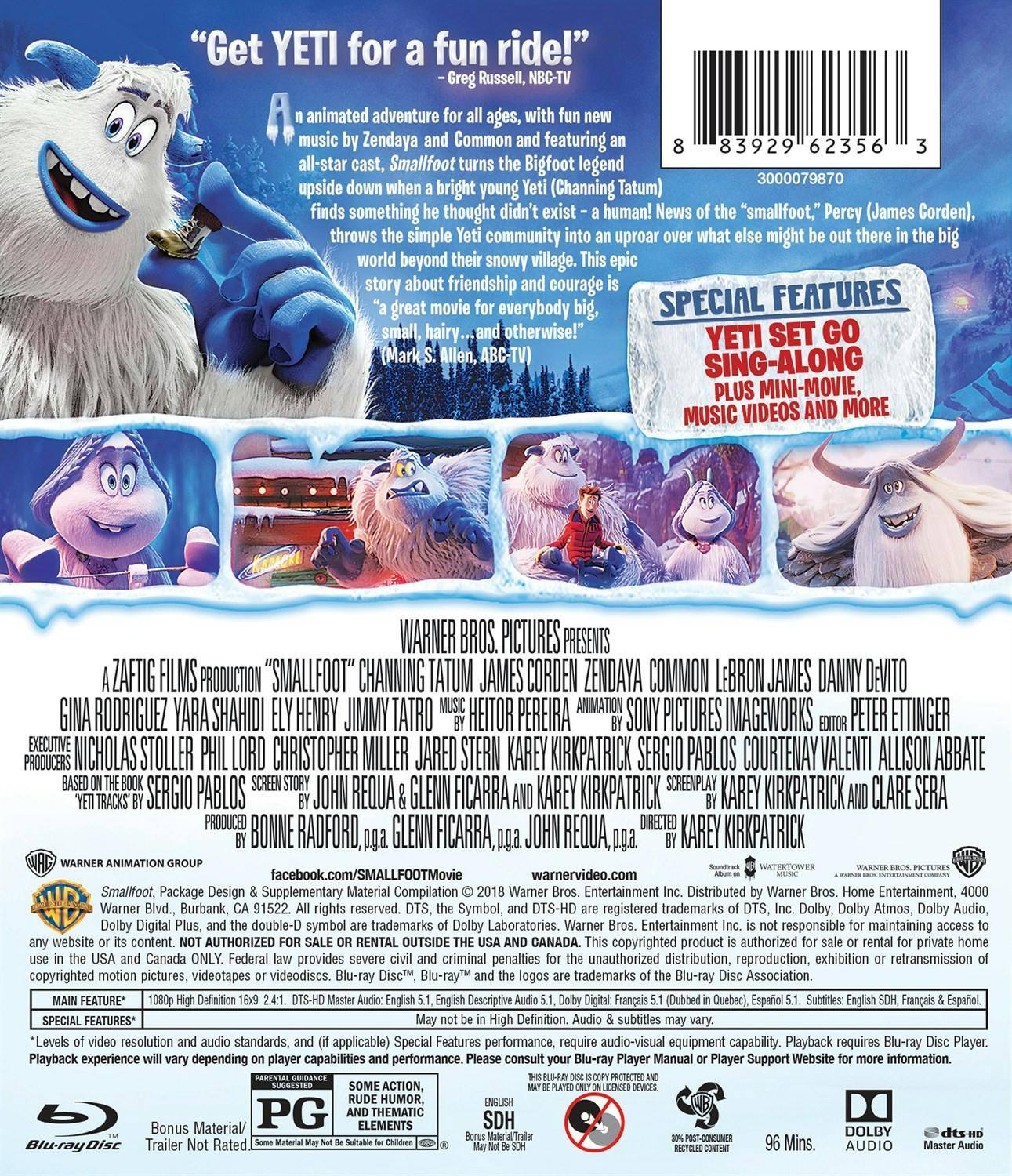 Back. Smallfoot [Blu-ray].