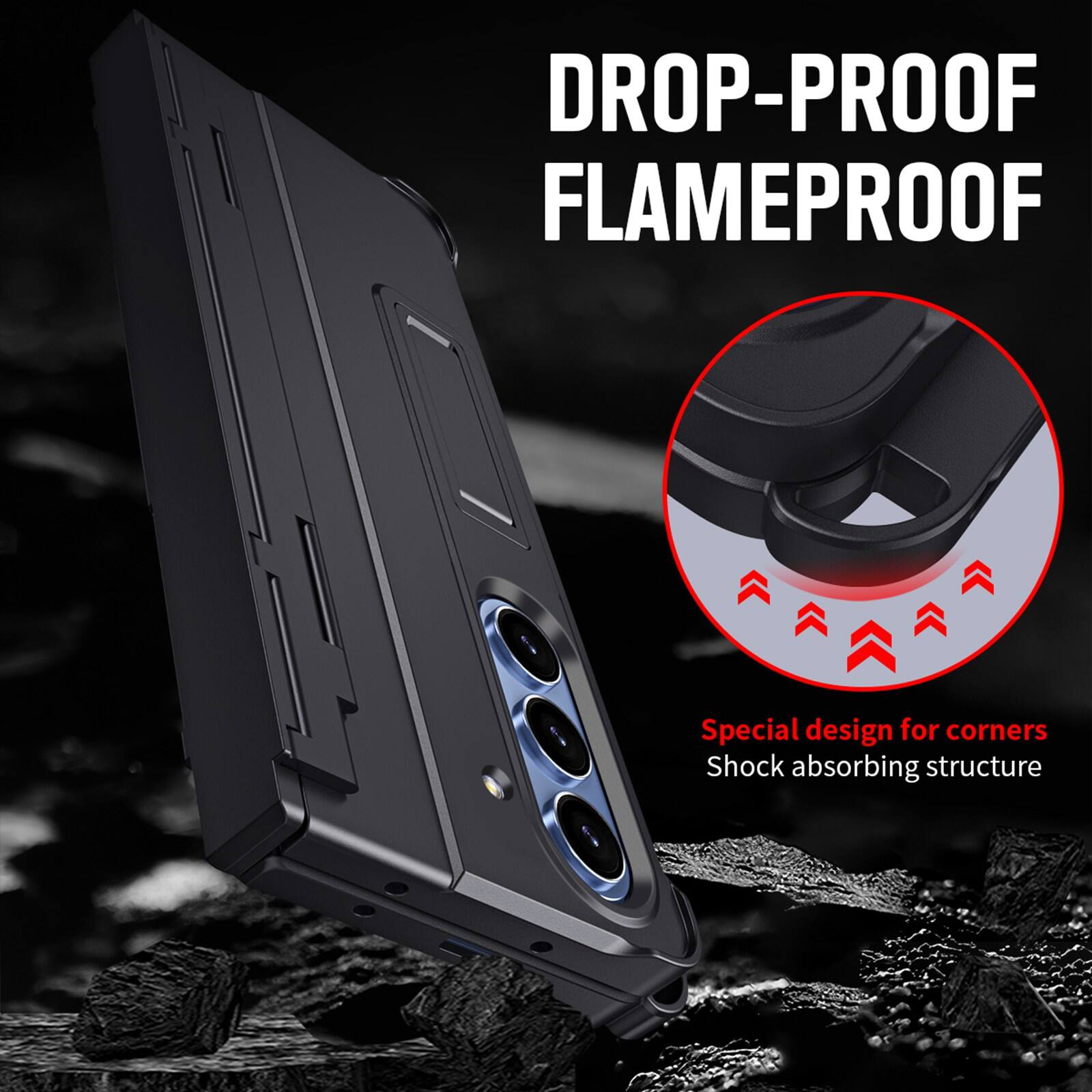 DROP-PROOF FLAMEPROOF

Special design for corners
Shock absorbing structure