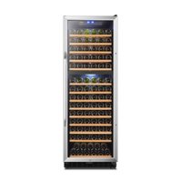 Lanbo - 24 Inch 154 Bottle Dual Zone Compressor Freestanding/Built-In Wine Fridge with Precision Digital Thermostat - Black - Front_Zoom