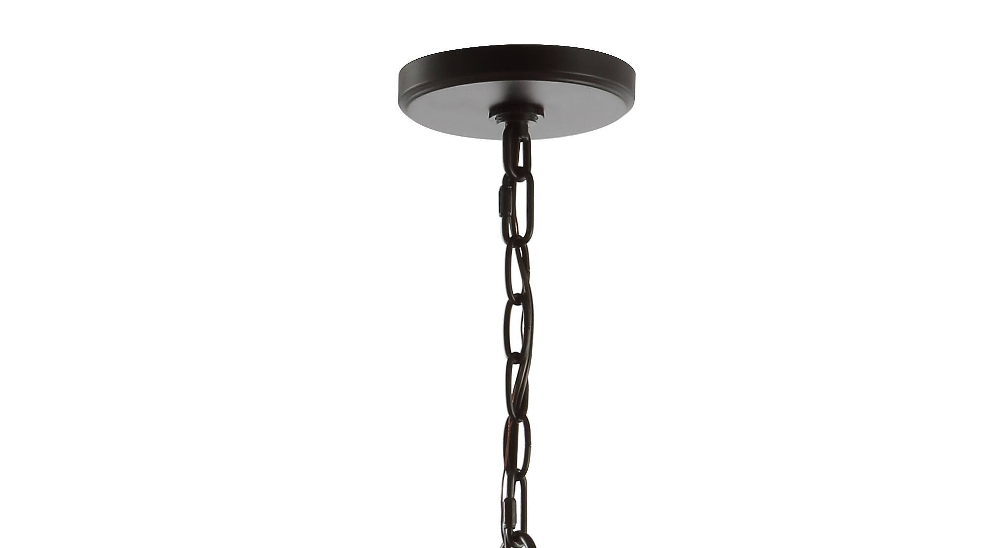 Alt View 6. Jonathan Y - Hutson 4-Light 21" Iron Modern Angled LED Chandelier, Black - Oil Rubbed Bronze.