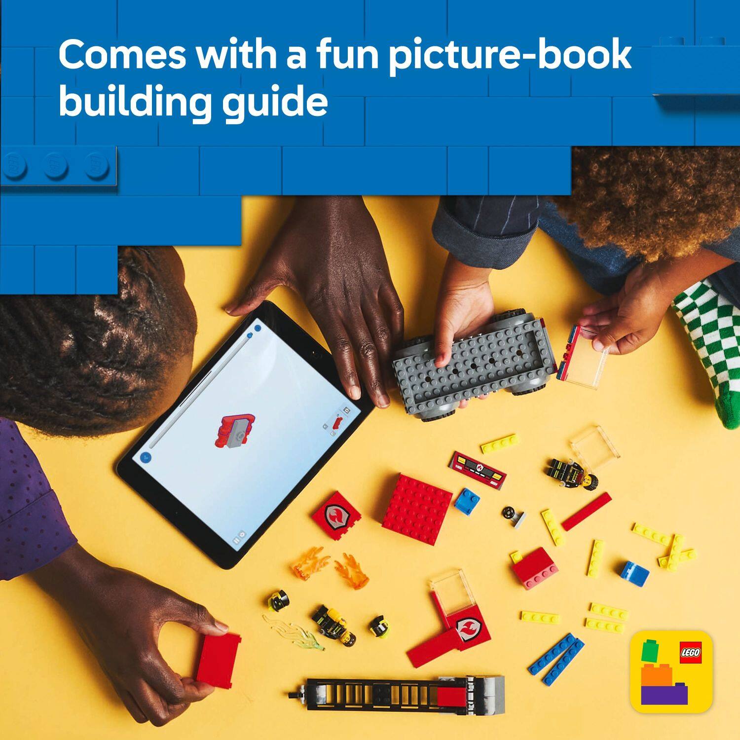 Comes with a fun picture-book building guide.