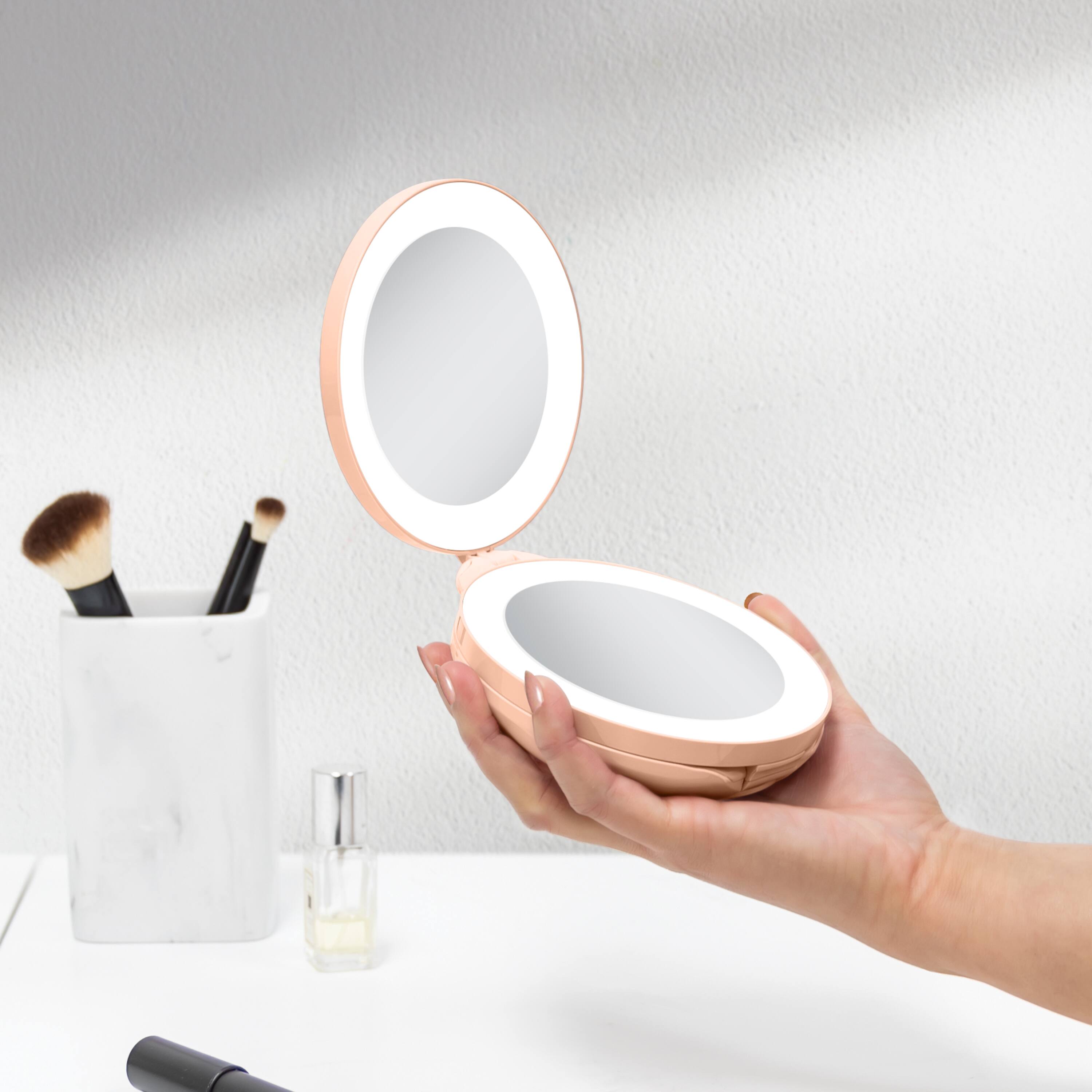 Zadro Compact Lighted Travel Mirror with 10X/1X Magnifications and