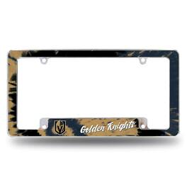 Rico Industries - Las Vegas Golden Knights Chrome Metal License Plate Frame with Bold Tie Dye Design - Multi