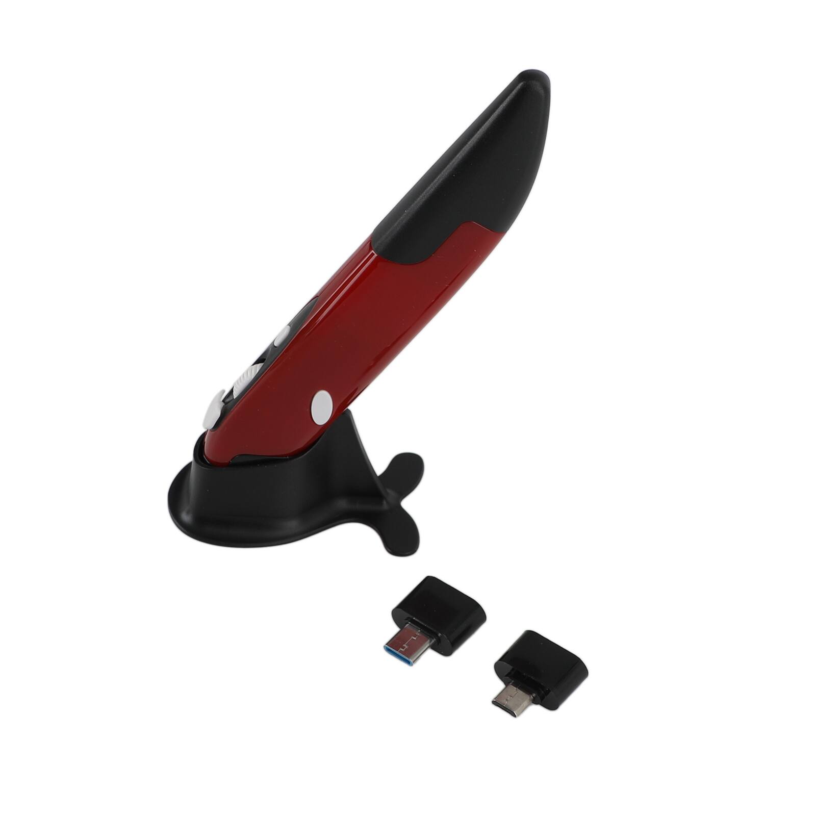 Alt View 5. Topteng - 2.4G Wireless Pen Mouse with OTG Adapter - Portable Trackball Design, Adjustable DPI, for Laptop/PC/Phone/Tablet - Red.