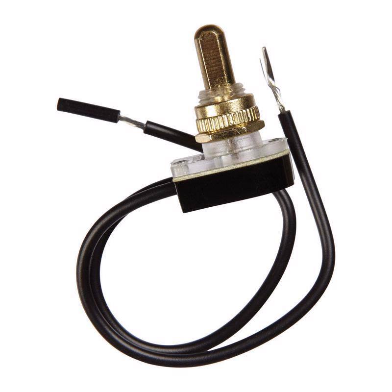 Angle. Jandorf - Jandorf 6 amps Single Pole Push Button Appliance Switch Black/Brass 1 pk - Black/Brass.