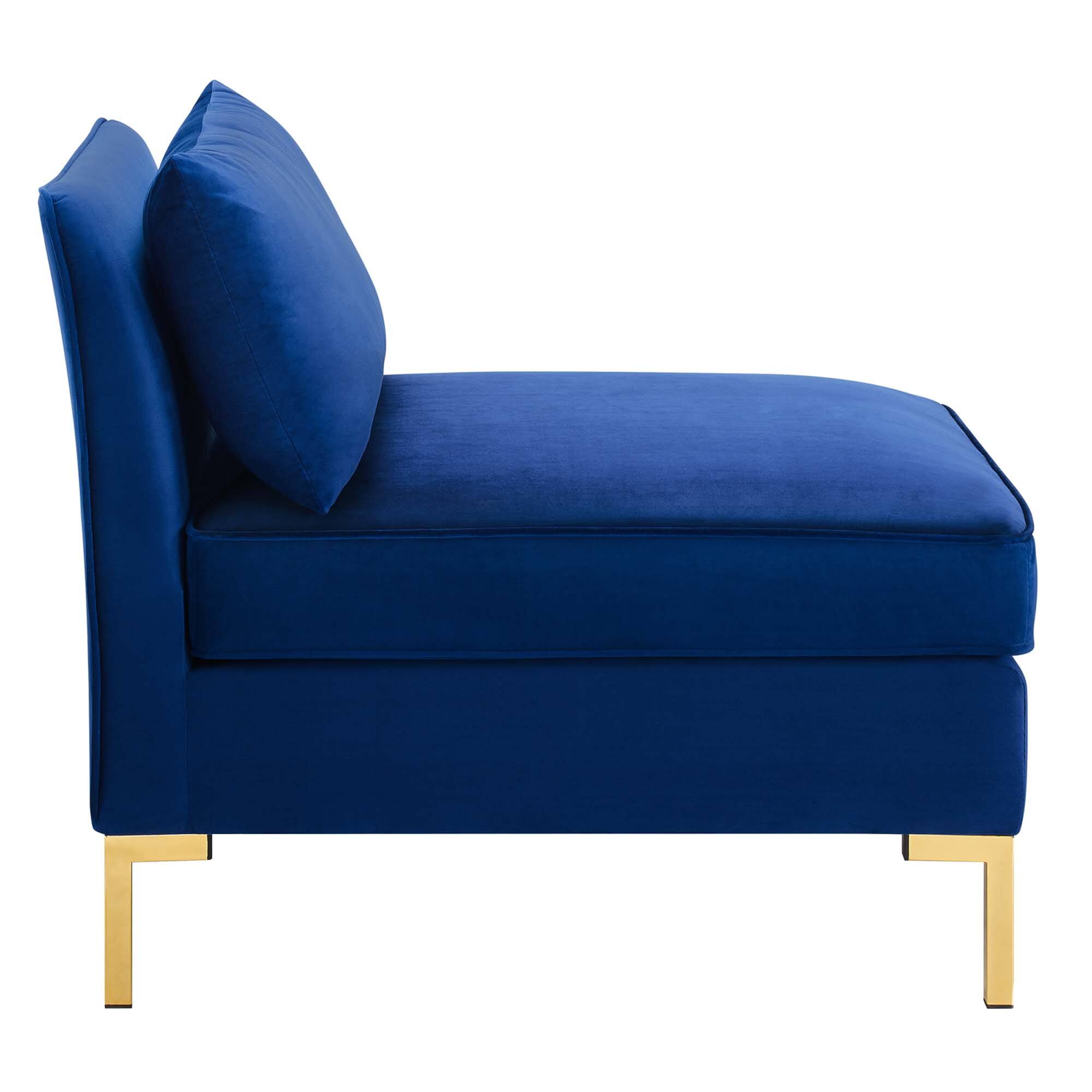 Back. Modway - Ardent Performance Velvet Armless Chair by Modway - Navy.