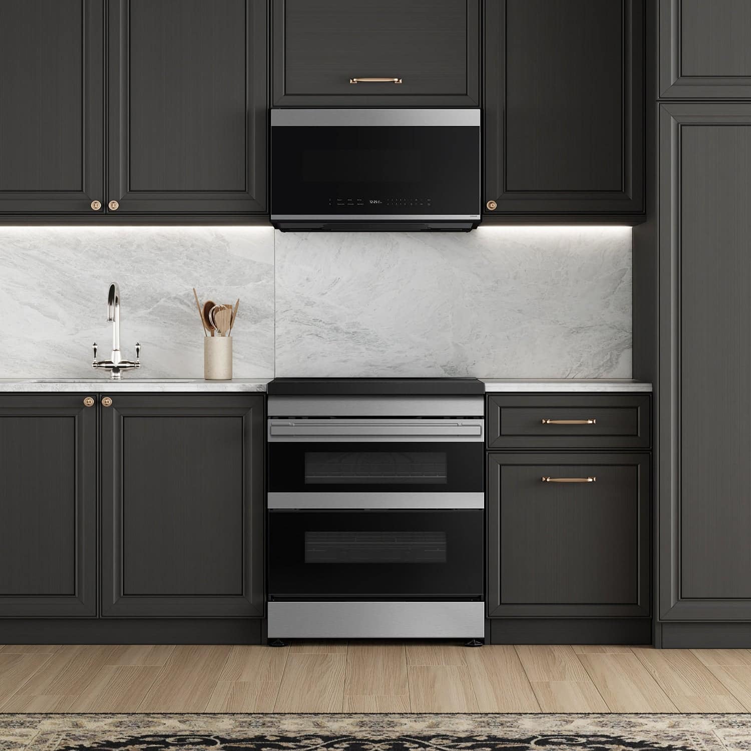 Alt View 13. Samsung - Bespoke 6.3 Cu. Ft. Slide-In Electric Induction Convection Range with Flex Duo Convertible Double Oven Technology - Stainless Steel.