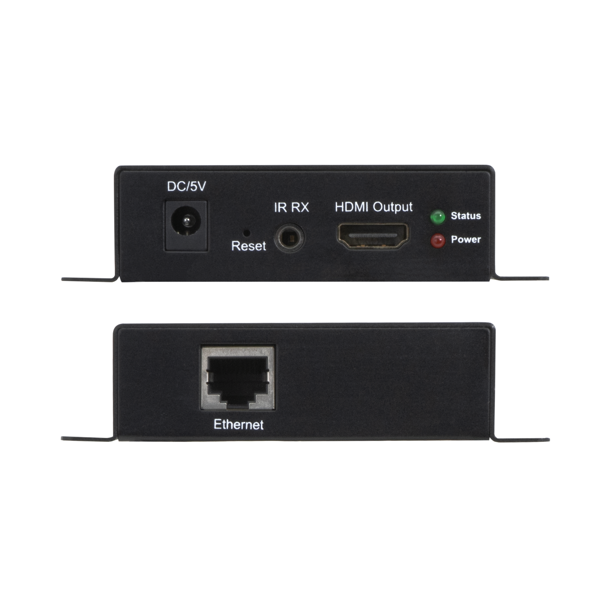 DC/5V, IR RX, HDMI Output, Status, Reset, Power, Ethernet