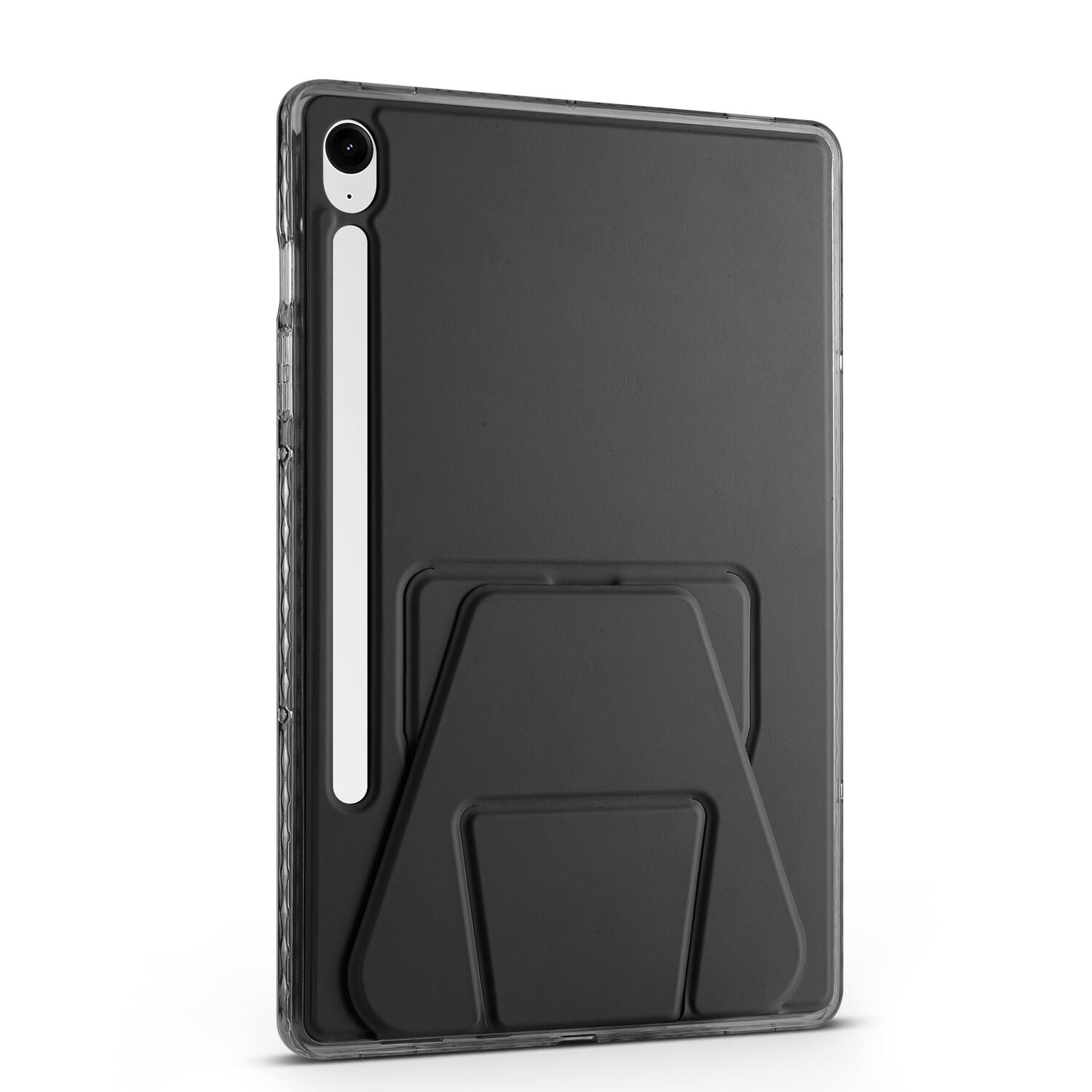 Alt View 2. Dteck - Slim Faux Leather Case for Samsung Galaxy Tab S10 FE / S10 / S9 / S9 FE,Soft Silicone Bumper Shell with Foldable Stand - Black.