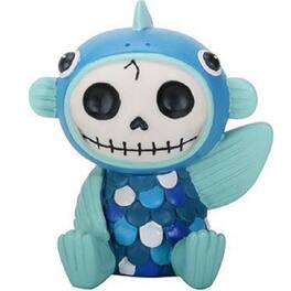 Pacific Trading - Furrybones Fishgerald Skeleton in Fish Costume Figurine Statuette Decoration - Blue