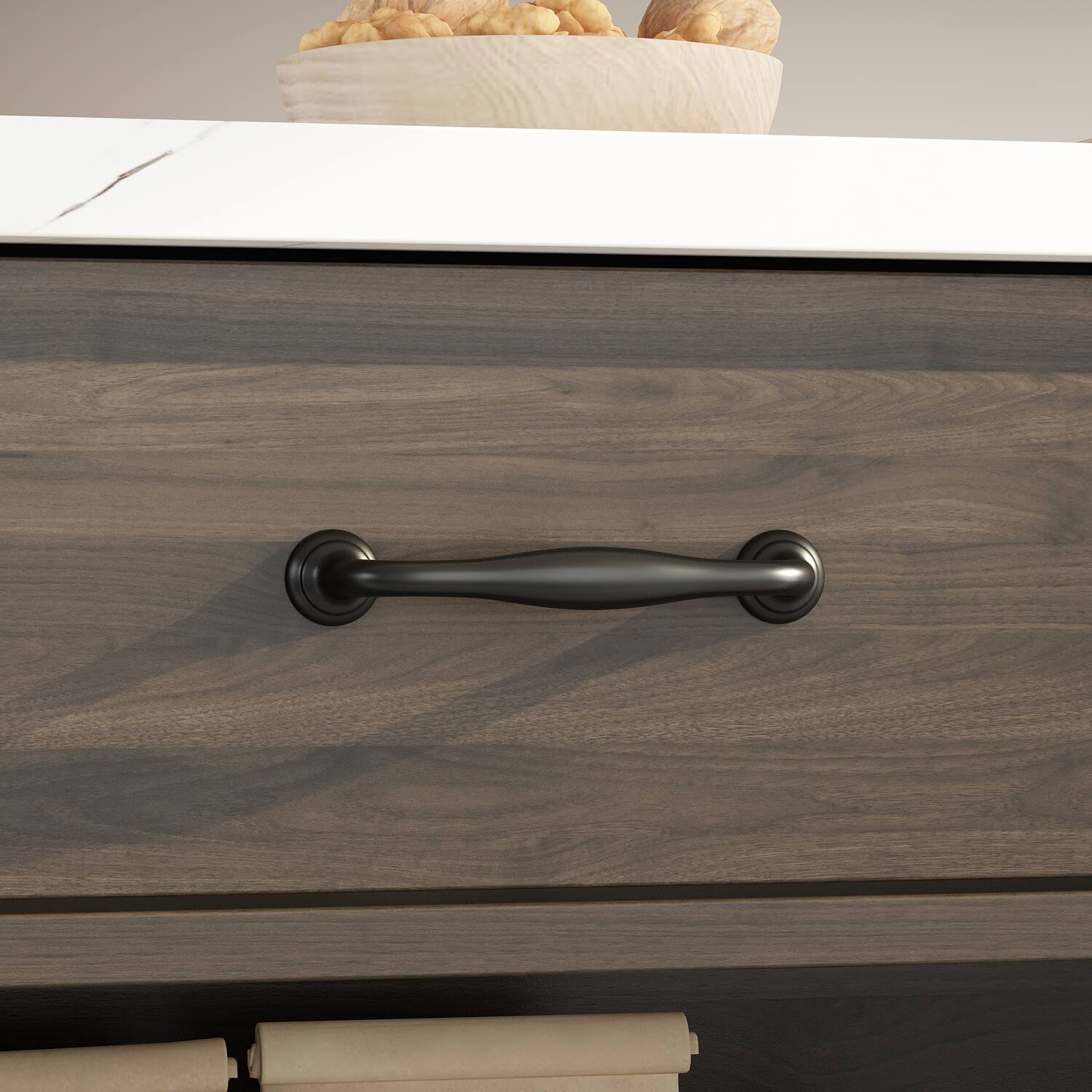 Alt View 4. Famapy - Famapy Kitchen Island Storage Cabinet: Smart Organization for Modern Kitchens - Brown & White.