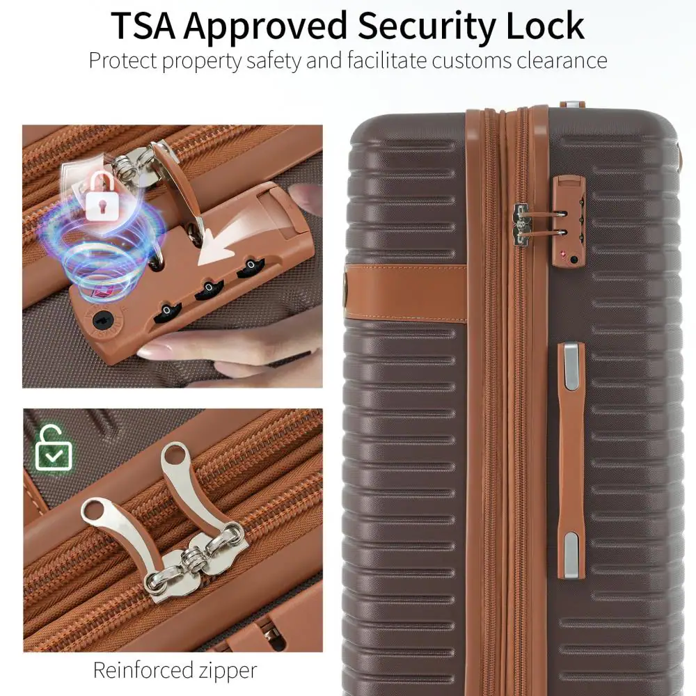 TSA Approved Security Lock  
Protect property safety and facilitate customs clearance  

Reinforced zipper