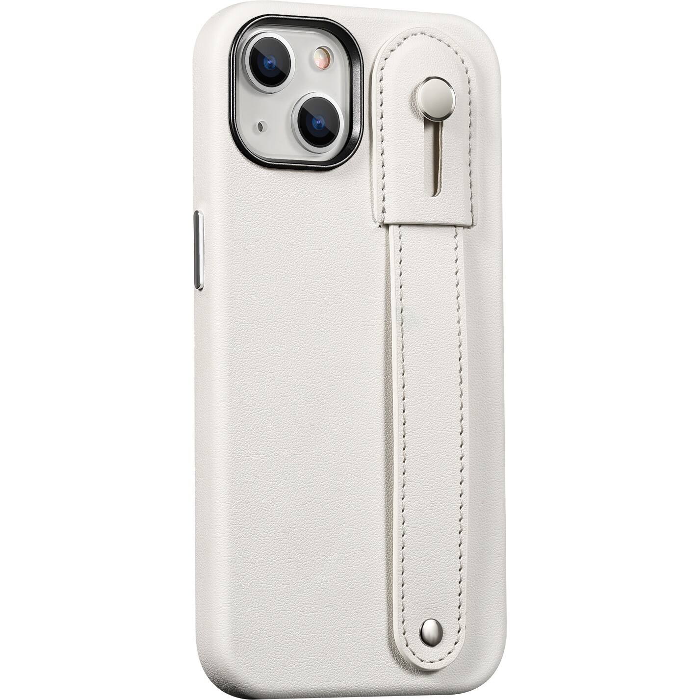Alt View 11. SaharaCase - FingerGrip Series Genuine Leather Case with Magsafe for Apple iPhone 15 - White.