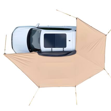 Front. VEVOR - 270 Degree Awning with Bulit-in LED Lights, 133 sq.ft Driver Side Vehicle Awning, Waterproof UV50+ Car Side Awnings - Beige.