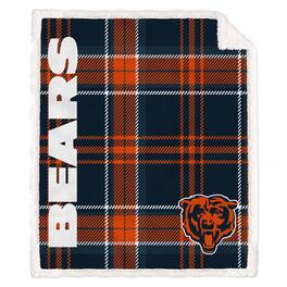 Pegasus - Chicago Bears 50" x 60" Playmaker Plaid Ultra Cozy Sherpa Throw - Multicolor