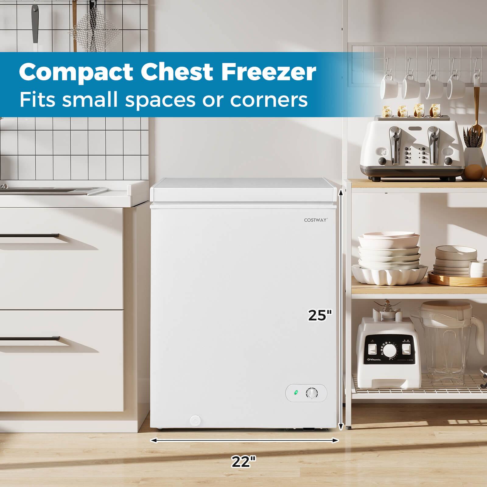 Compact Chest Freezer  
Fits small spaces or corners  

COSTWAY  

25"  
22"
