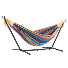 Vivere - Double Cotton Hammock, Comfortable Daybed with Steel Stand, 9' - Tropical