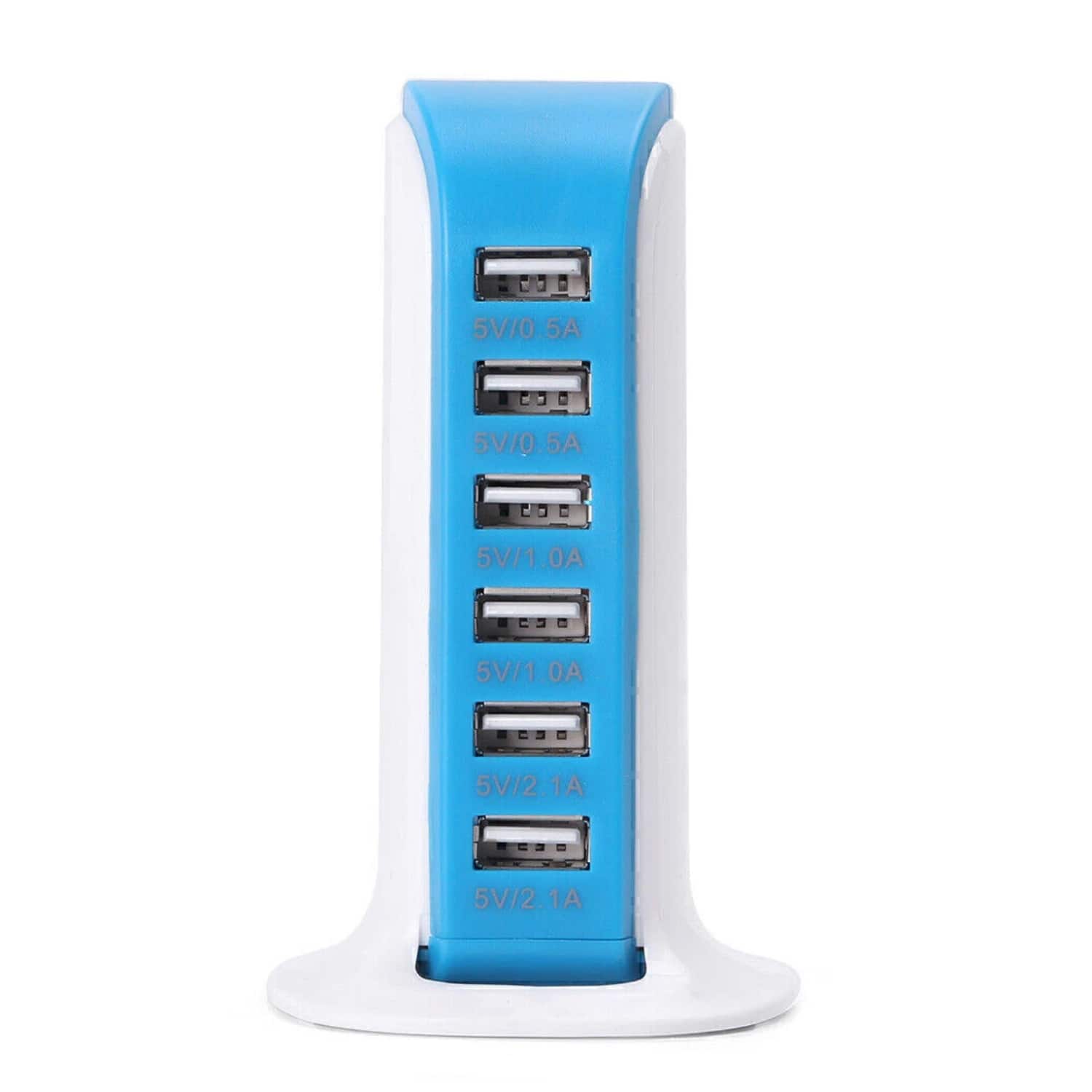 Stock Preferred - Smart Power 6-Port USB Tower Charger - Blue